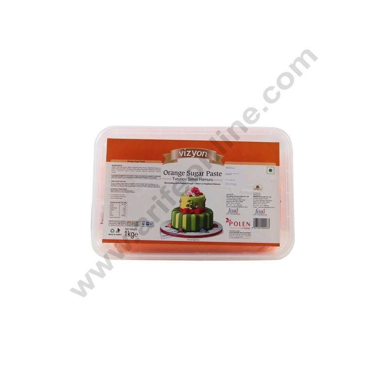 Vizyon Sugar Paste (Fondant) - Orange, 1kg
