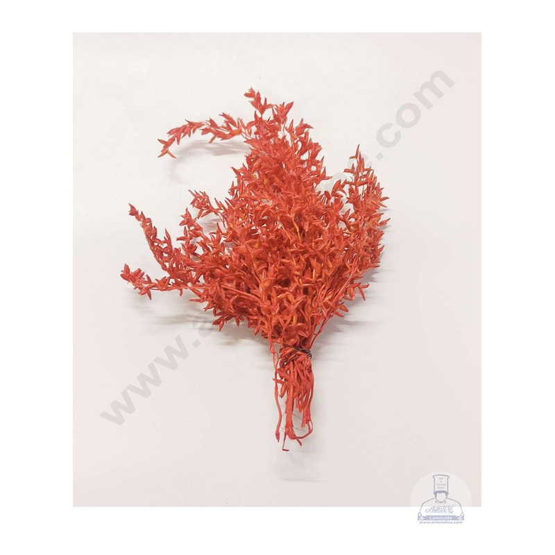 Cake Decor  Dry Grass Artificial Flower For Cake Decoration  Red( 10 pc pack )
