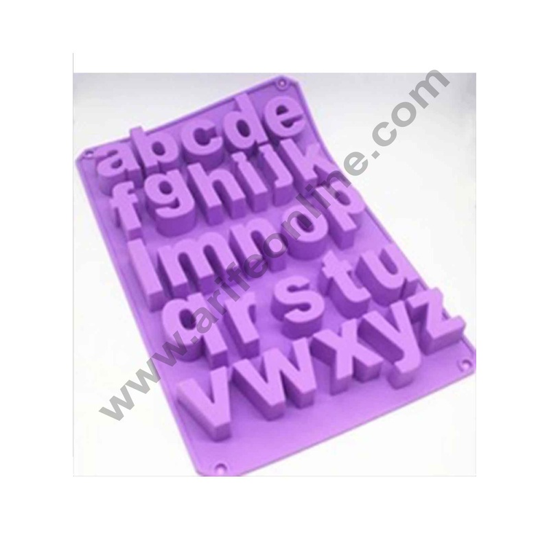 Cake Decor "a-z" 26 English Letters Small Alphabet Soap Ice Cube Chocolate Candy Silicone Mold Cake Decoration Pan Silicone Alphabet Baking Mold