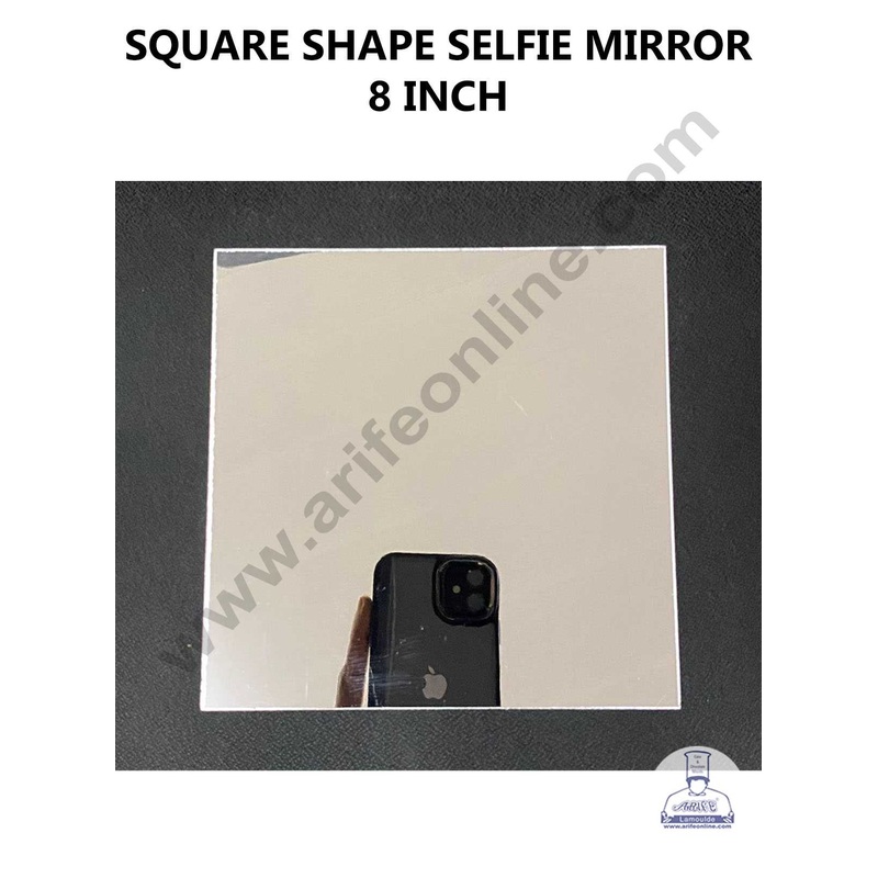 CAKE DECOR Square Shape Selfie Mirror for Cake - 8 Inch ( 1 piece )