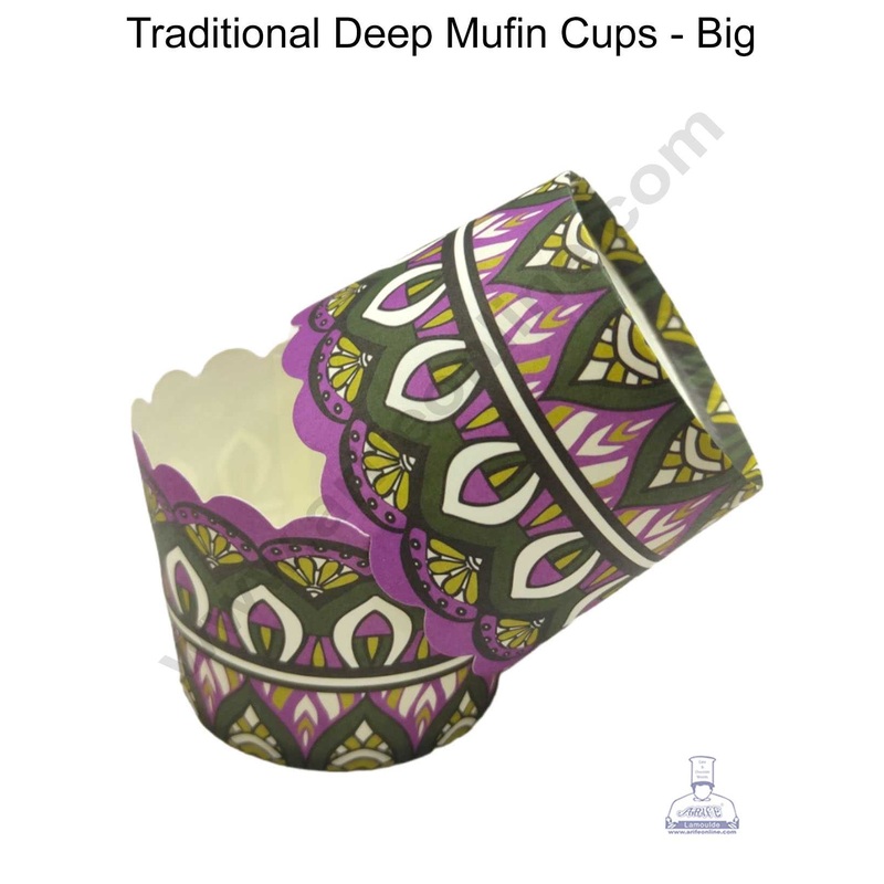 CAKE DECOR Traditional Design Big Deep Muffin Cupcake Liners ( 50Pcs Pack )  Design 5