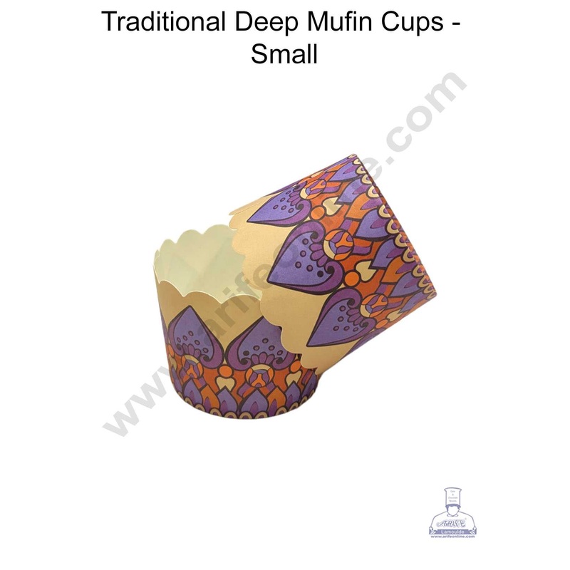 CAKE DECOR Traditional Design Small Deep Muffin Cupcake Liners ( 50Pcs Pack ) - Design 2