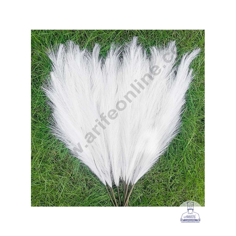 CAKE DECOR White Color Artificial Dried Pampas Grass For Cake Decoration Bouquet Wedding Party Centerpieces Decorative  White (1 Stick)