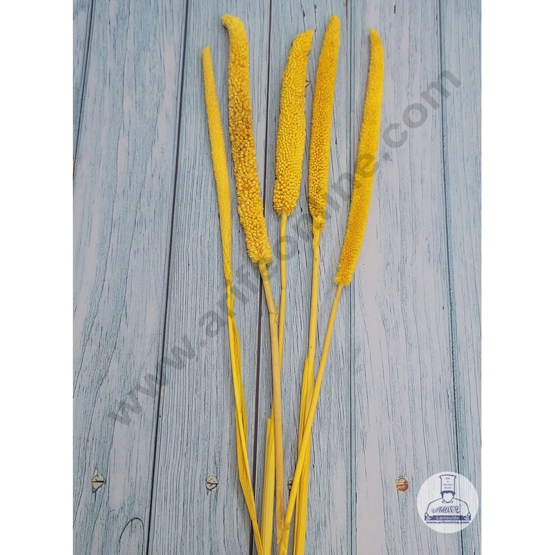 CAKE DECOR Yellow Color Eternelle Hypericum With Dried Millets For Cake Decoration Bouquet Wedding Party Centerpieces Decorative  Yellow (5 Stick pack)