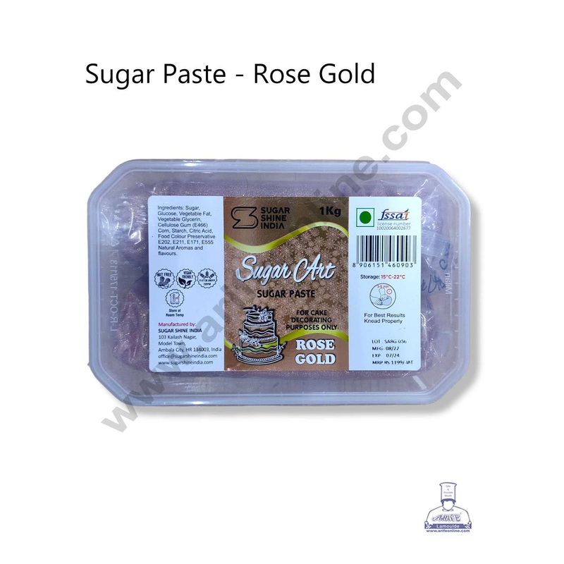 Sugar Shine India Sugar Art Sugar Paste - Rose Gold ( 1 KG )