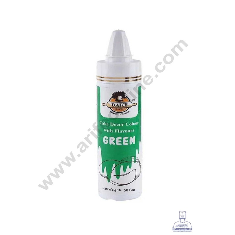 Bake Haven Edible Puff Colour Food Colour Powder Spray for Cakes Decoration - Green (50 gm)