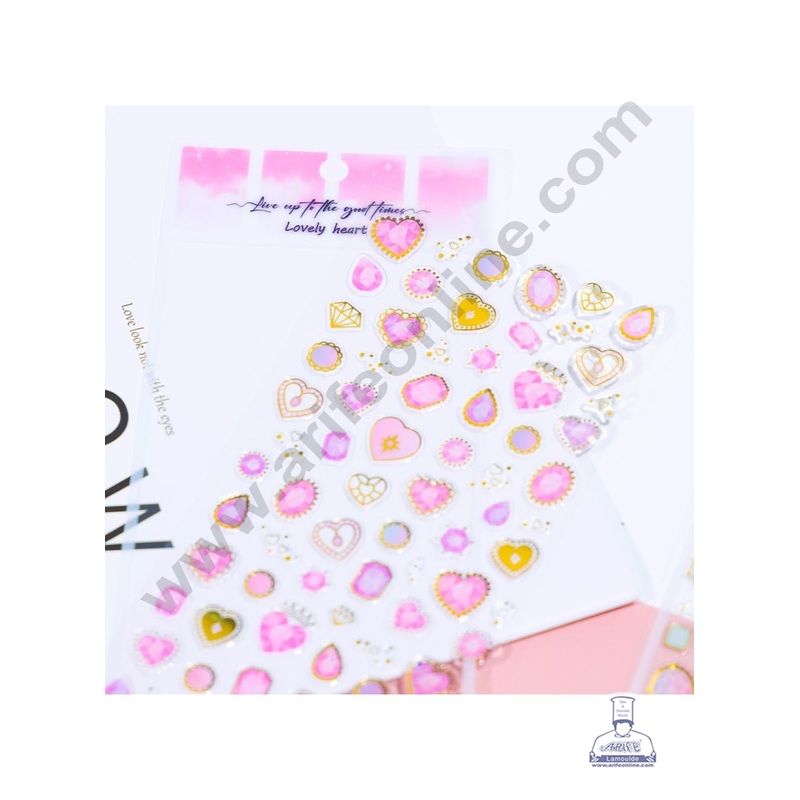 Cake Decor  3D Diamonds Gems Stone Stickers with Different Colors for Kids Crafts(Assorted Designs)