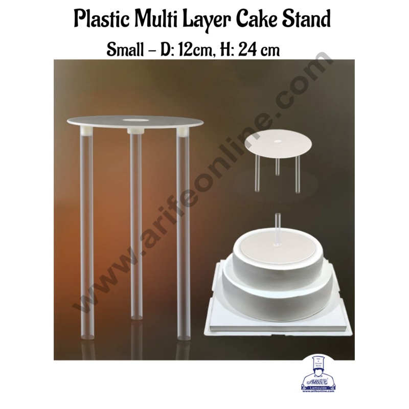 CAKE DECOR  Small 12 cm Acrylic Cake Separator | Tier Cake Separator Plates with 3 Straws | Multi-Layer Cake Separator Stand