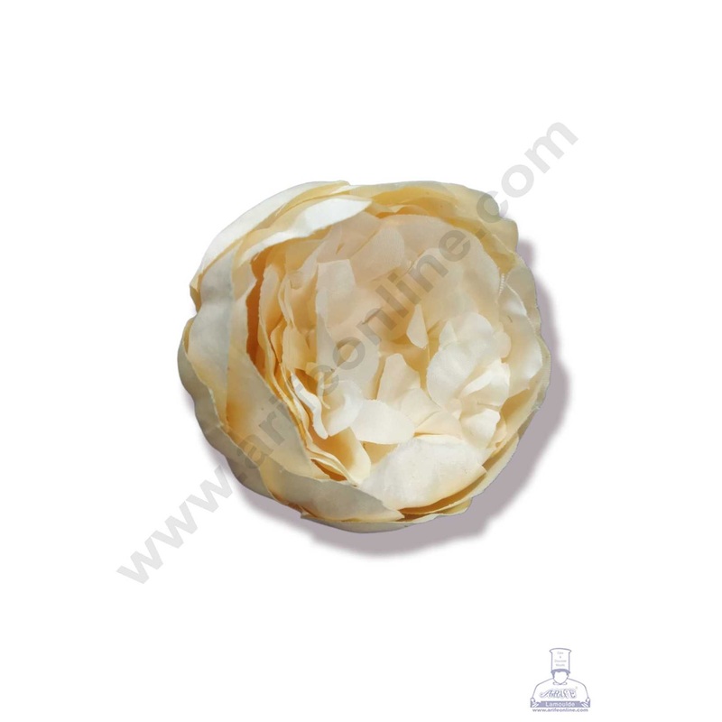 CAKE DECOR XL Peony Artificial Flower For Cake Decoration  Light Yellow ( 5 pc pack )