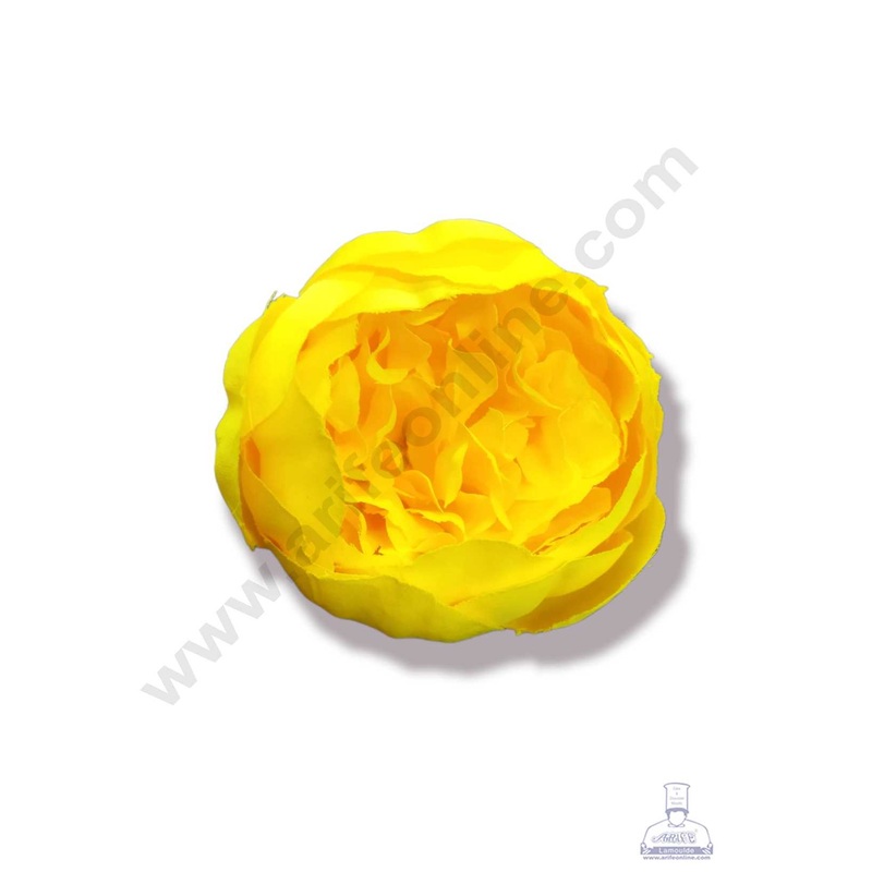 CAKE DECOR XL Peony Artificial Flower For Cake Decoration  Yellow ( 5 pc pack )
