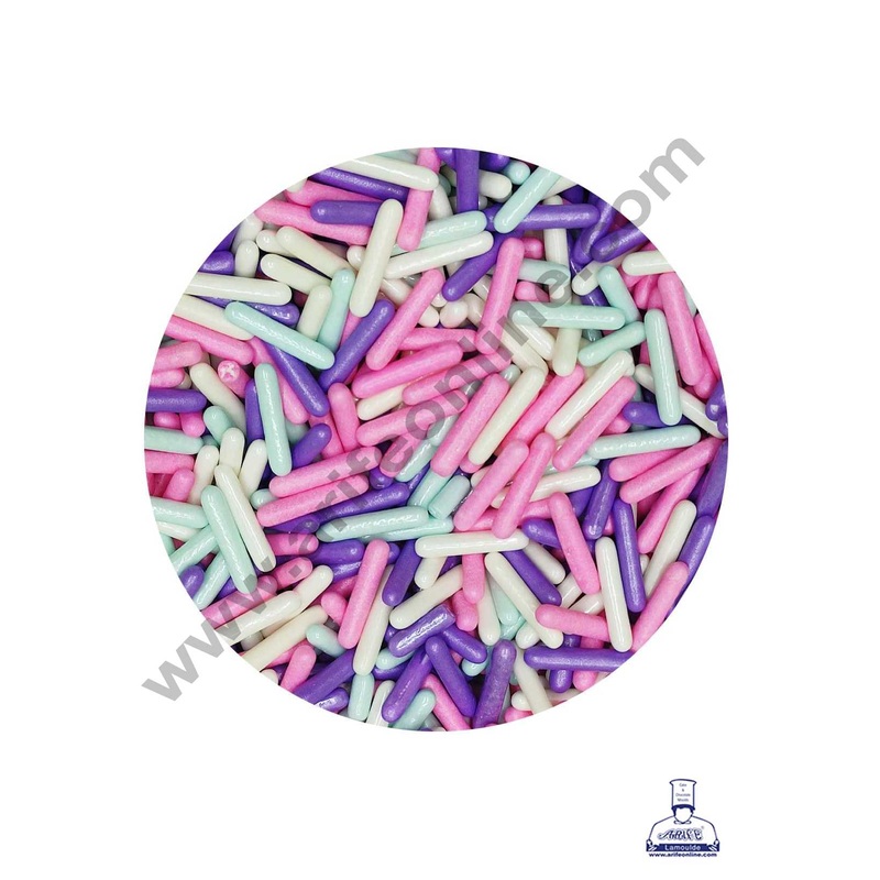 CAKE DECOR Sugar Candy - Multi Colour Shiny Rod Jimmies Sprinkles and Candy - 500 gm