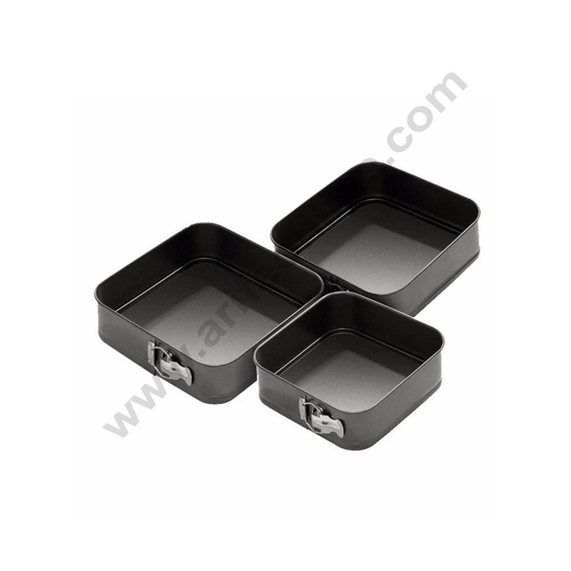 Cake Decor Springform Tin Mini Square Nonstick Cake Mould Bakeware Pan Set of 3