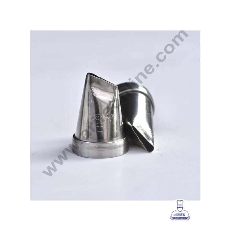 CAKE DECOR Small Noor Nozzle - No. 11 Petal Shape Piping Nozzle with Collar Ring