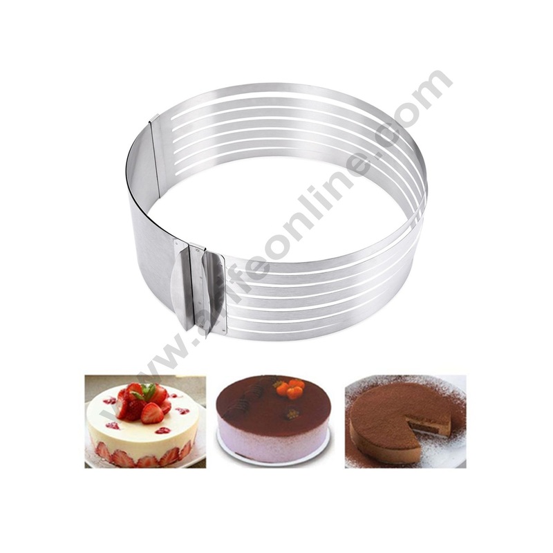 Cake Decor Stainless Steel Small Layer Cake Slicer  Adjustable Small Round Cake Slicer Cutter Leveler