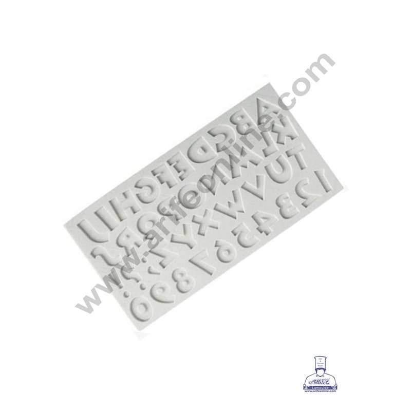 CAKE DECOR Uppercase Alphabet Numbers & Special Characters Shape Silicone Fondant Mold Silicon Marzipan Mould SBSP-A10ZM
