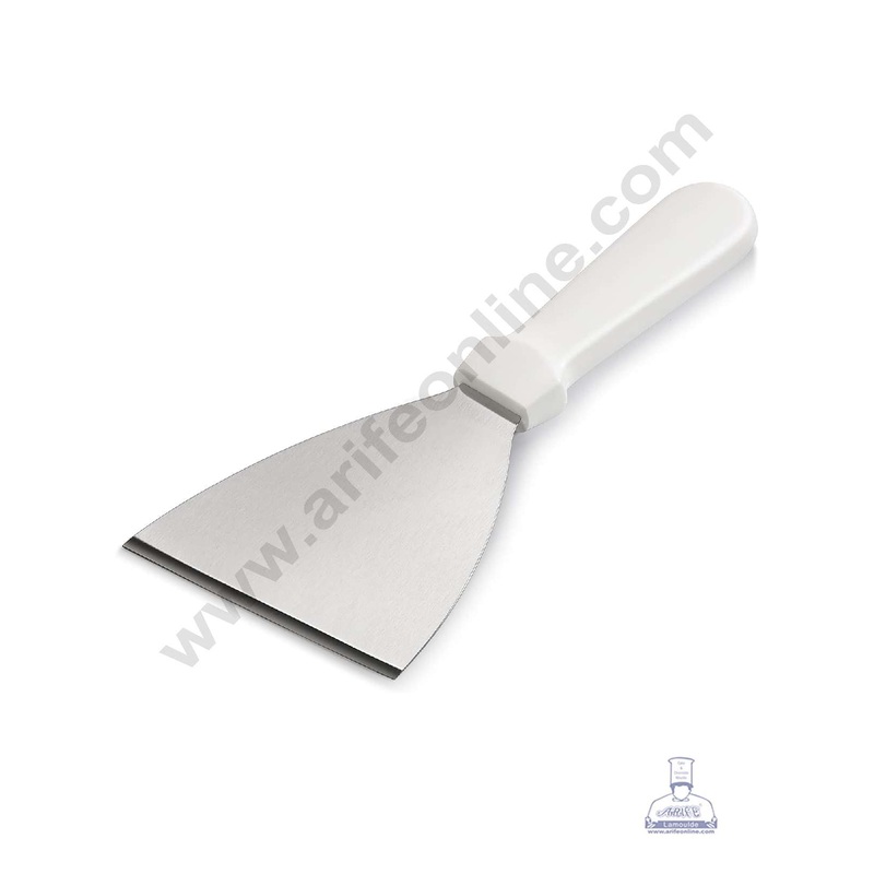 CAKE DECOR White Handle Scraper Stainless Steel Scraper ( 24.5 cm )