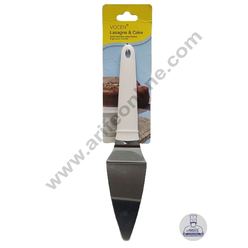 CAKE DECOR White Handle Triangular Pastry Lifter Cake Serving Triangular Spatula, Pie Shovel, Pizza Spatula