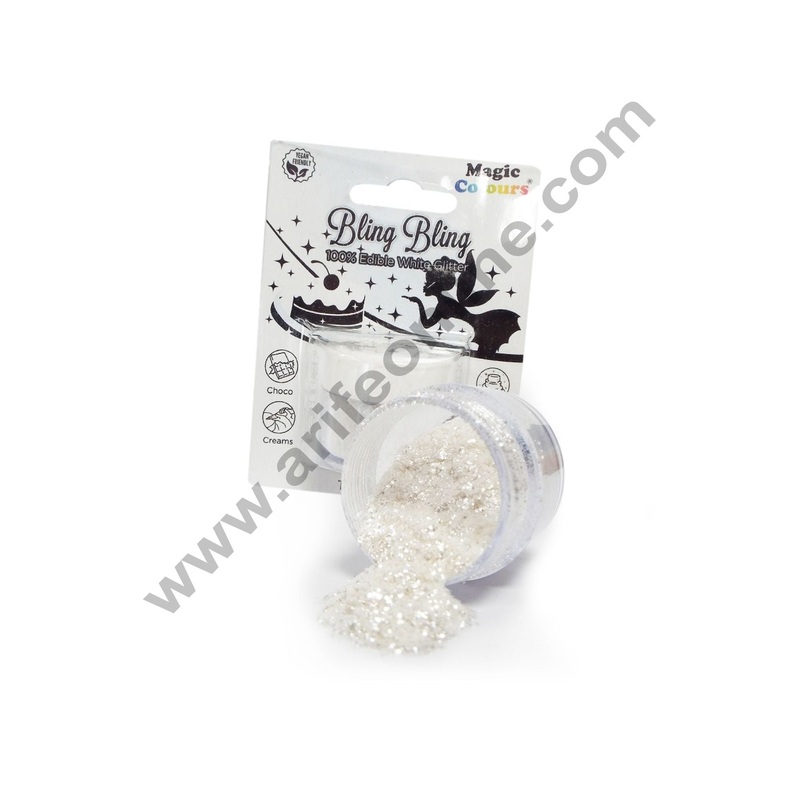 Magic Colours Bling Bling Edible Glitter - Snow White(30 ml)