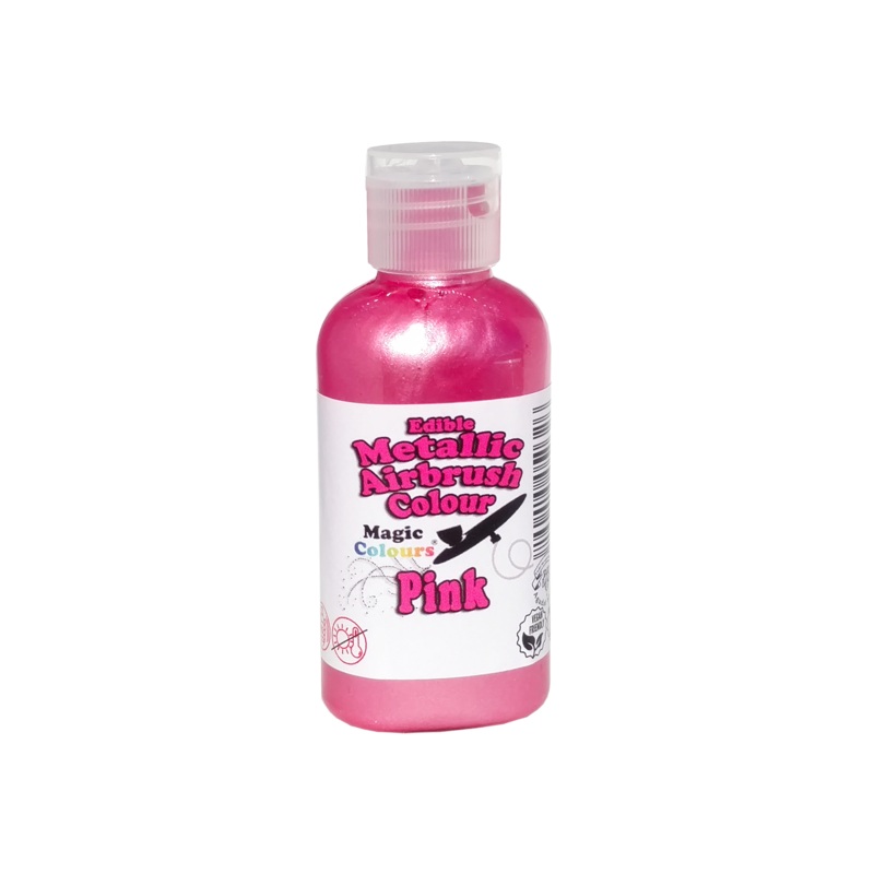 Magic Colours Edible Metallic Airbrush Colour- Pink (55ml)