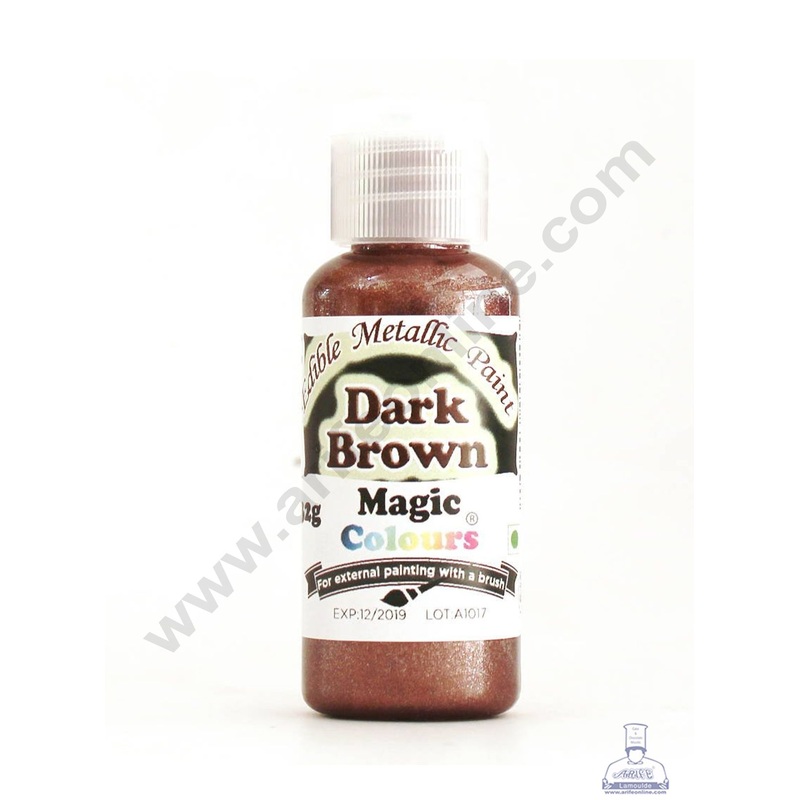 Magic Colours Edible Metallic Paint Colour- Dark Brown (32g)