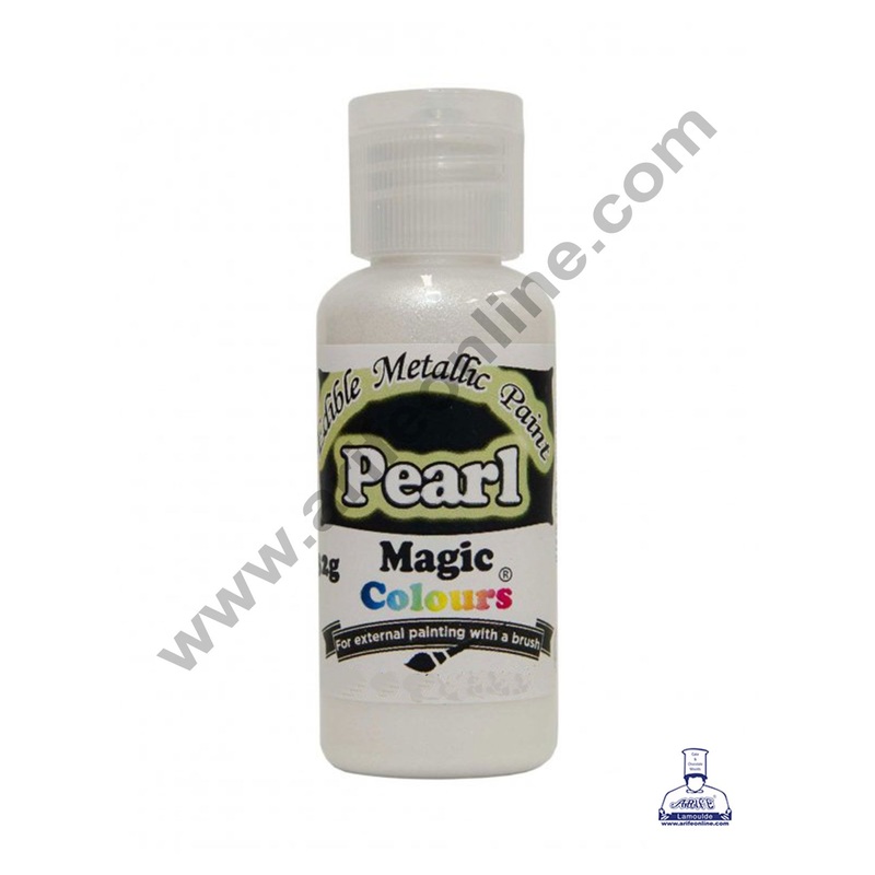 Magic Colours Edible Metallic Paint Colour- Pearl (32g)