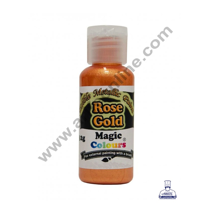 Magic Colours Edible Metallic Paint Colour- Rose Gold (32g)