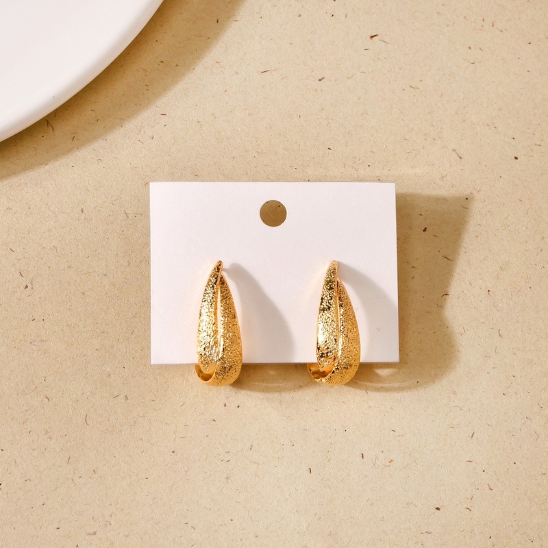 Glittery Gold Layered Drop Earrings