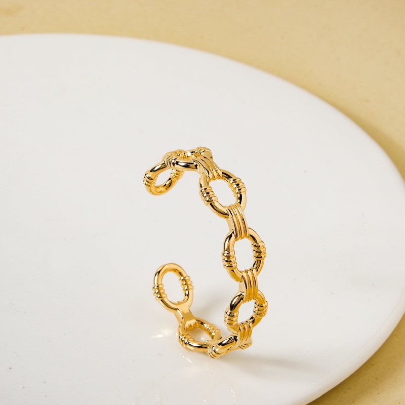 Chain Link Gold Cuff Bracelet