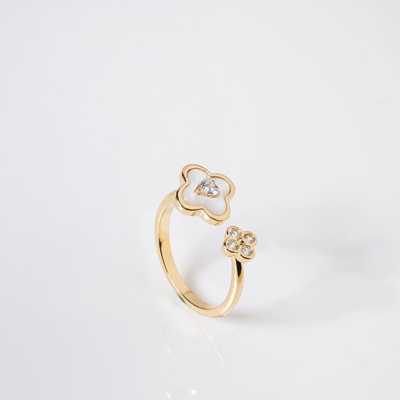 Ethereal Bloom Gold Bypass Ring