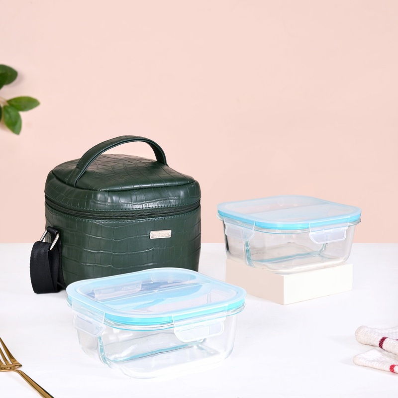 Fashion Forward Lunch Bag Lunch Box Set Green