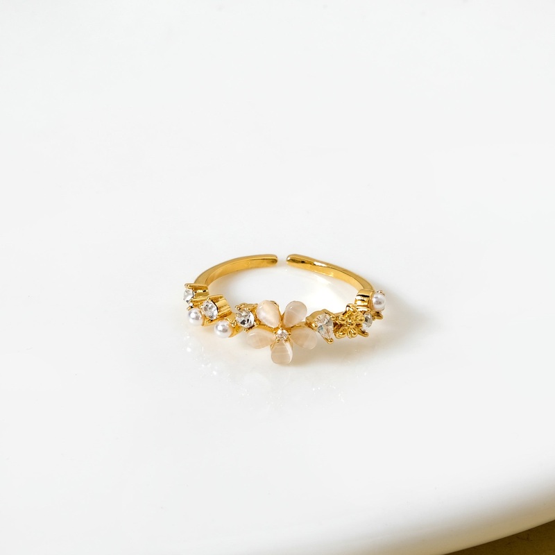 Floral Symphony Gold Statement Ring