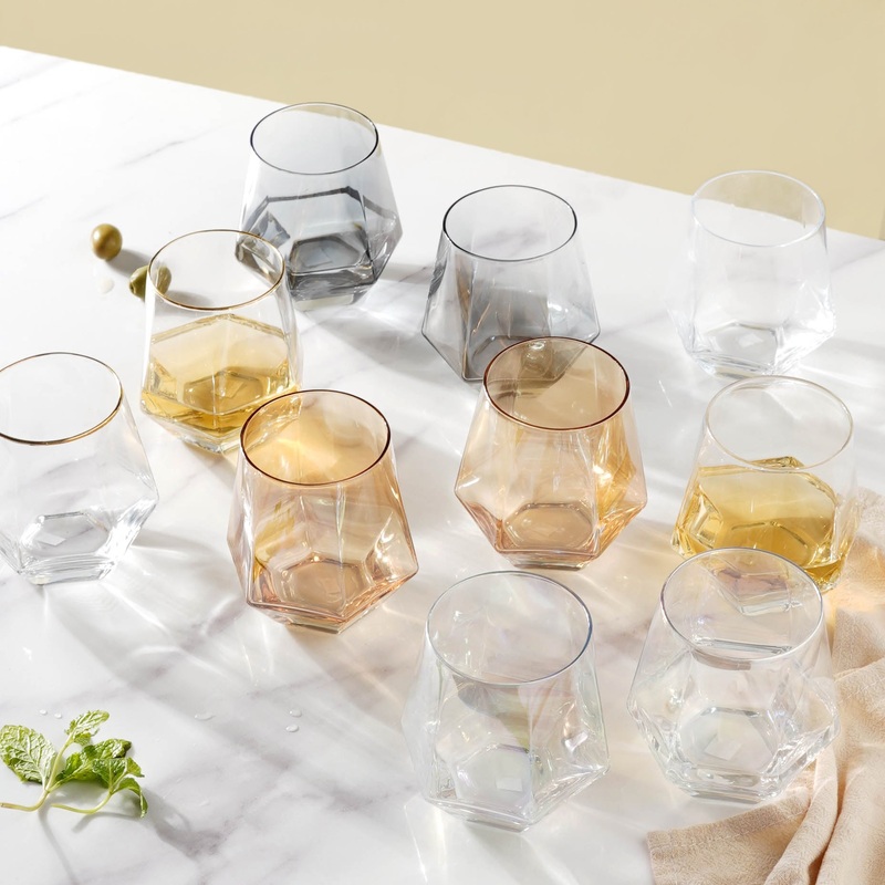 Hexagon Tumbler Glass Set of 2