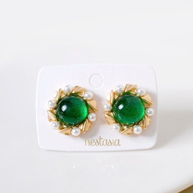 Ornate Pearl Statement Studs