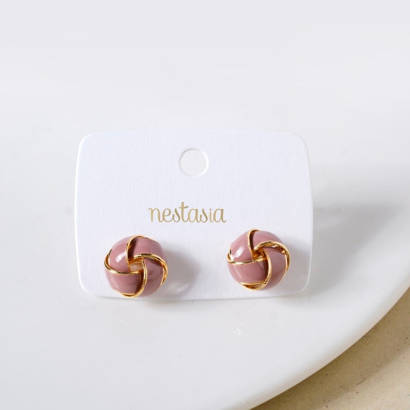 Twisted Knot Studs Mauve