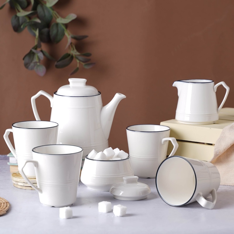 Black and White Tea Set