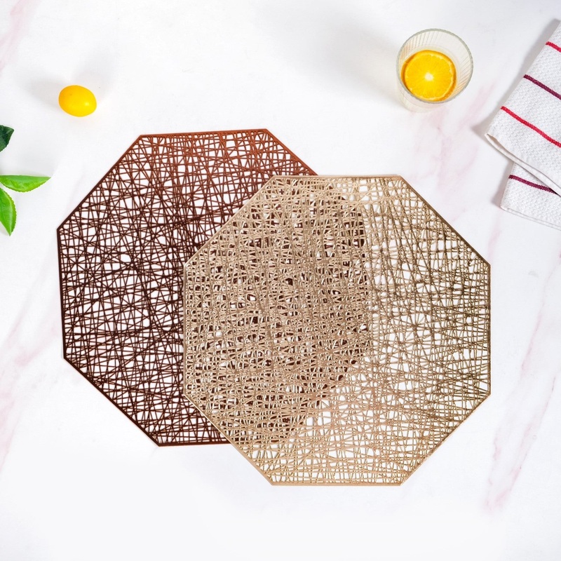 Golden Table Mat Set Of 6