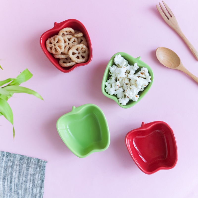 Apple Shaped Bowl Set of 2