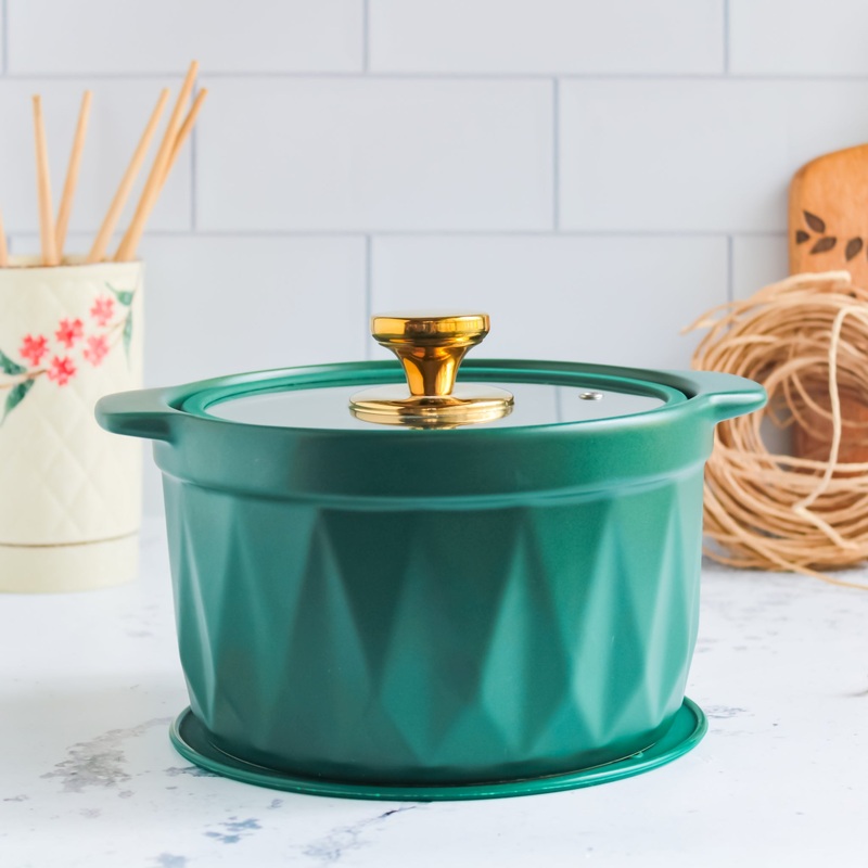 Cooking Pot with Lid Green