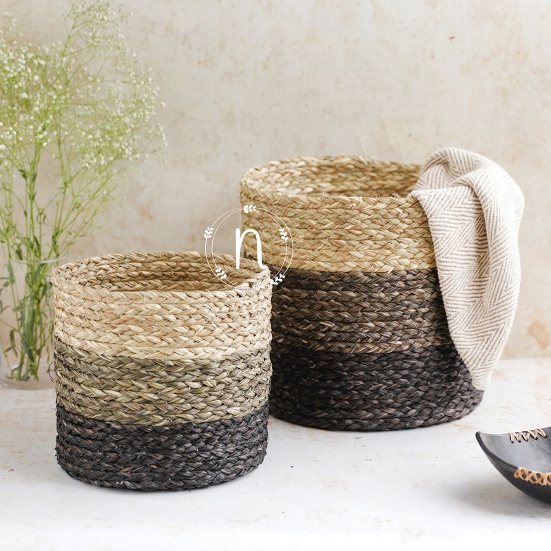 Eco-Friendly Planter Baskets Brown Set of 2