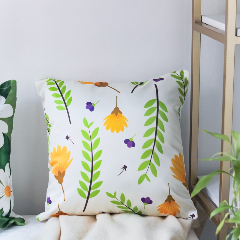 Flower Design Cushion Cover