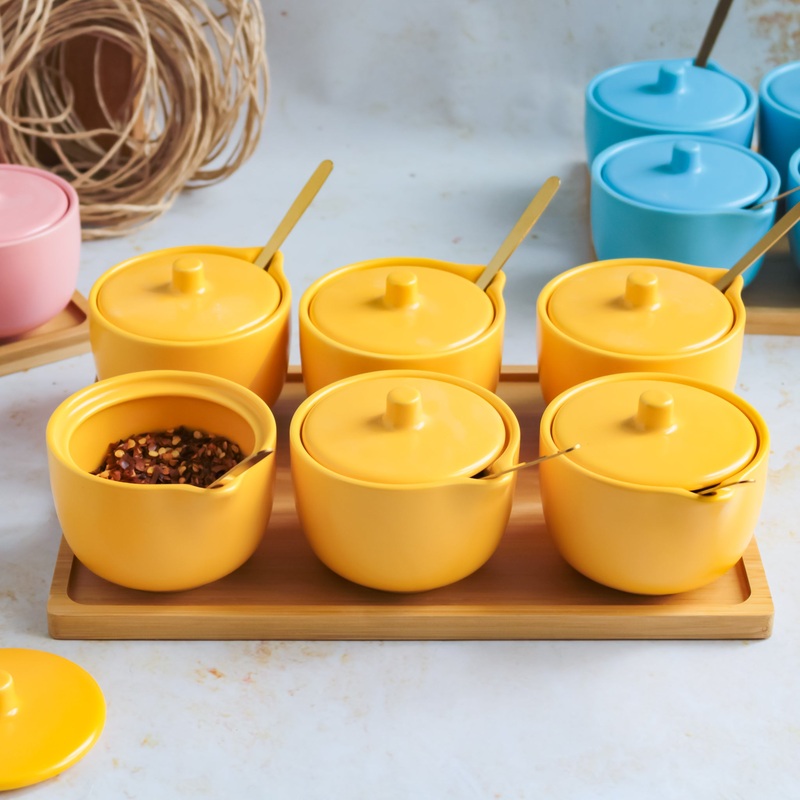 Pickle Jars With Tray Set of 6