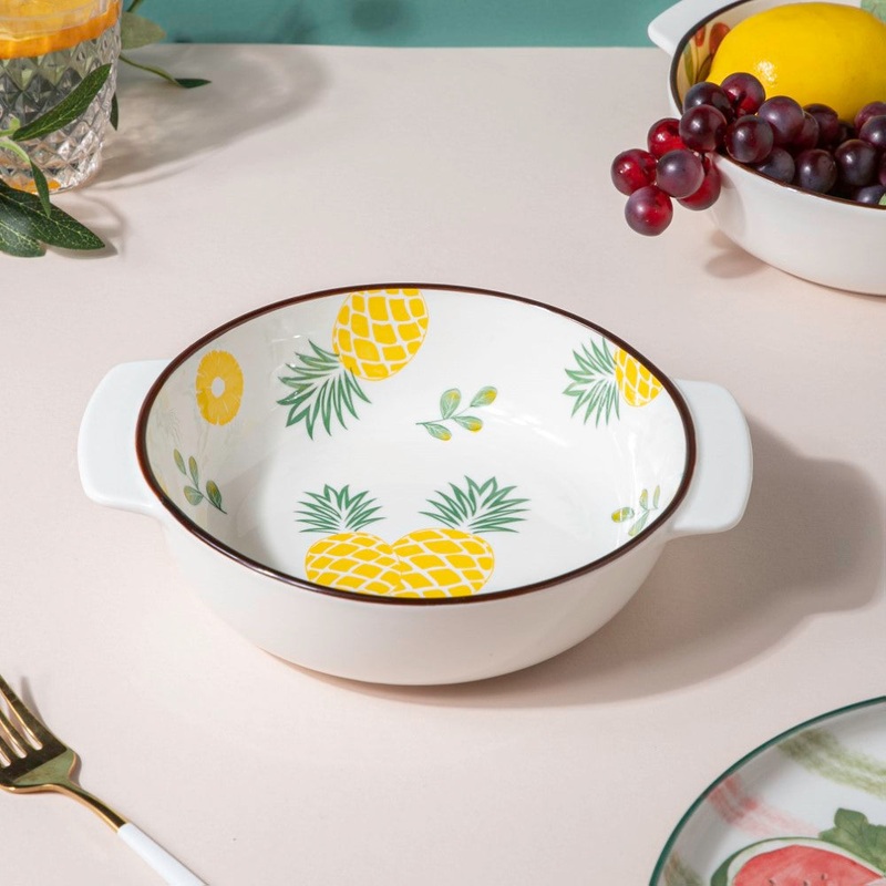 Pineapple Baking Bowl With Handles 7.5 Inch 500 ml