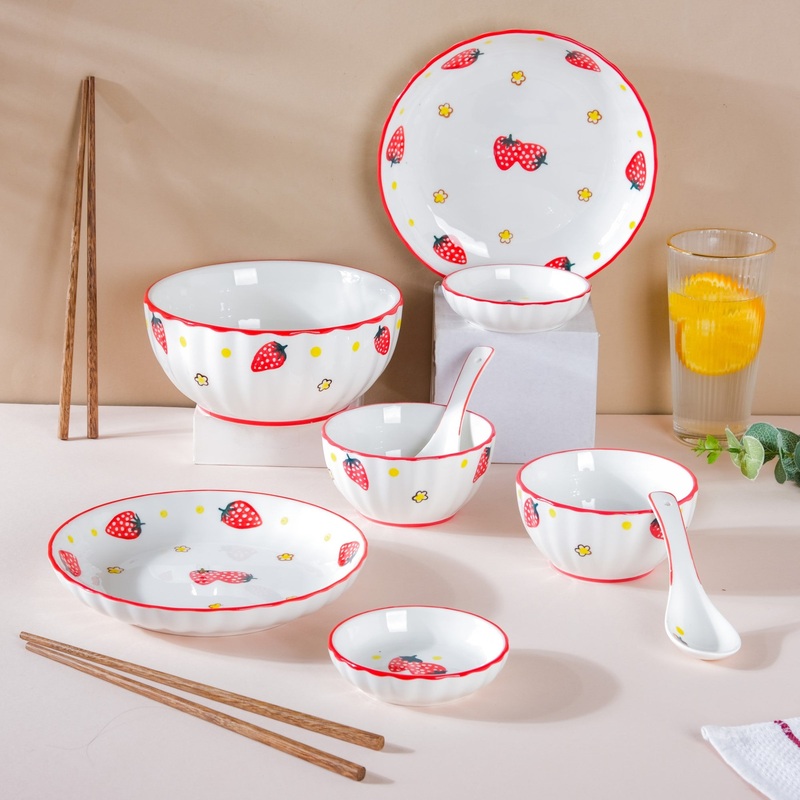 Strawberry 11 Piece Dinner Set For 2