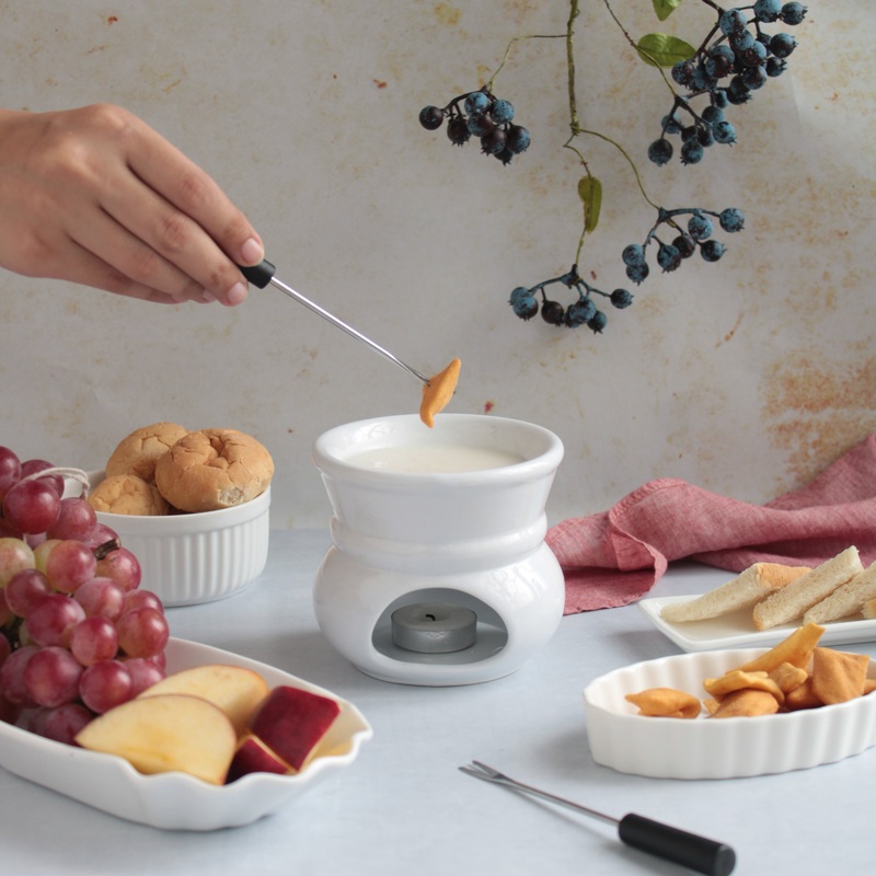 White Fondue Set