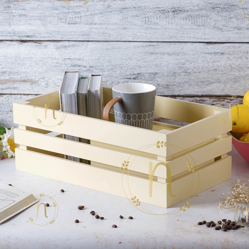 White Wooden Storage Crate
