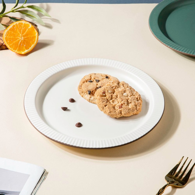 Matte Modern Ceramic Snack Plate White 8.5 Inch