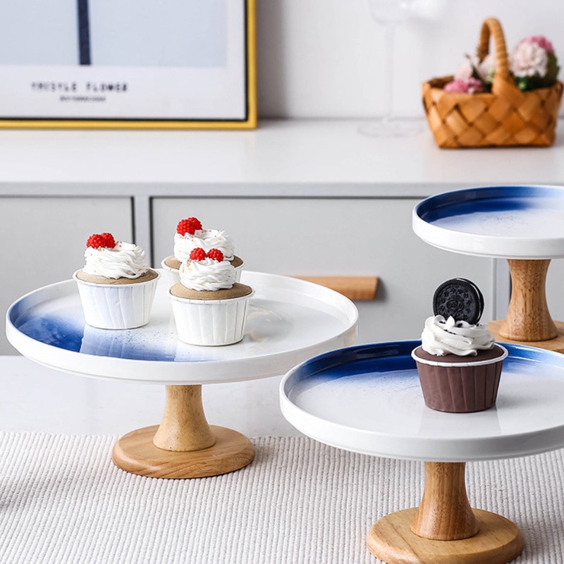 Cake Stand Blue And White 11 Inch