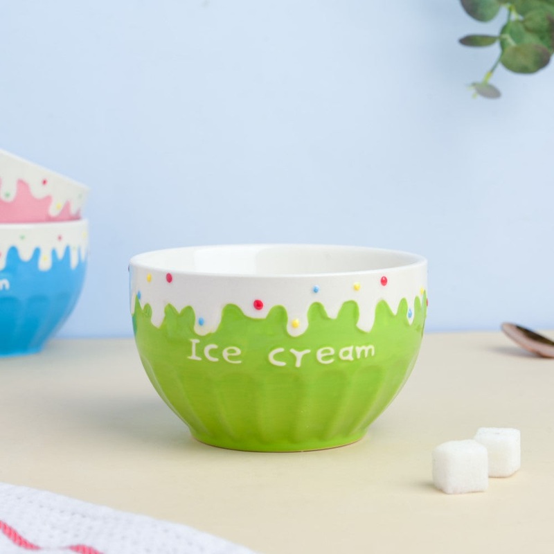 Green Strawberry Ice Cream Bowl 400 ml