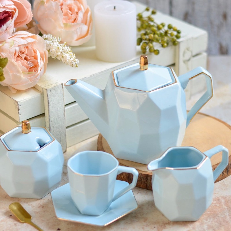 Modern Tea Set Blue
