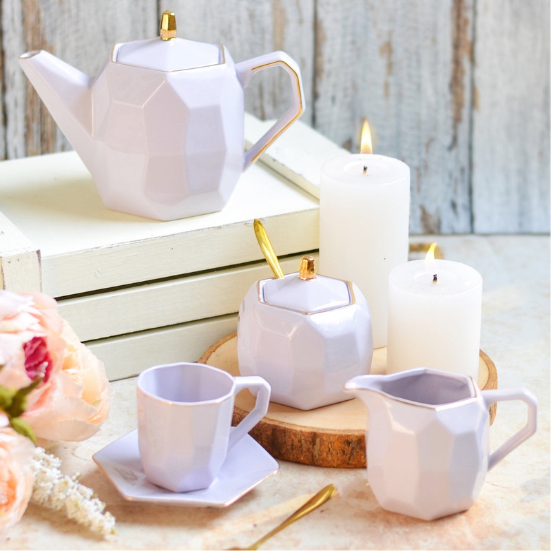 Modern Tea Set Purple
